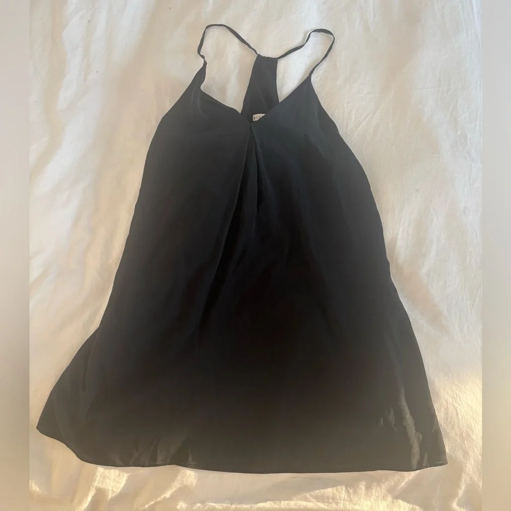 Alice + Olivia Vintage Silk Black Mini Dress: - Picture 1 of 6